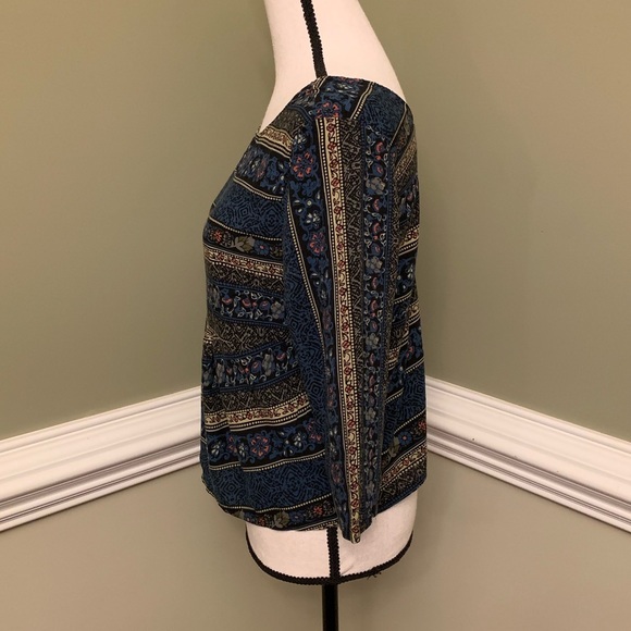 Bongo Aztec-Flower Pattern Cropped Top - Picture 3 of 6